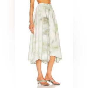 Ganni Women's Size 34 Printed Cotton Poplin Maxi Kelly Green Skirt